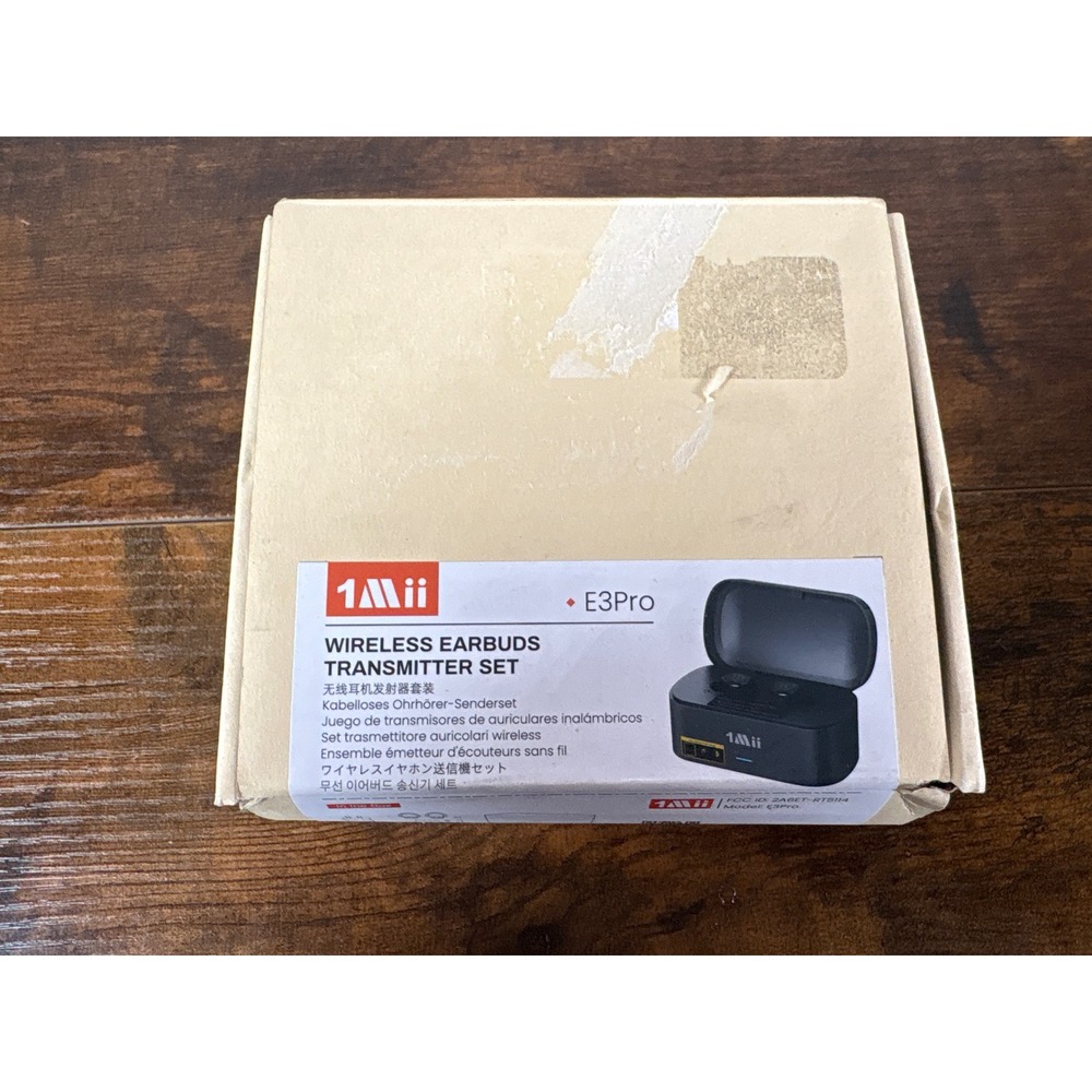 1Mii E3Pro Wireless Earbuds Transmitter Set 2.4G Low Latency TV Headphones Black